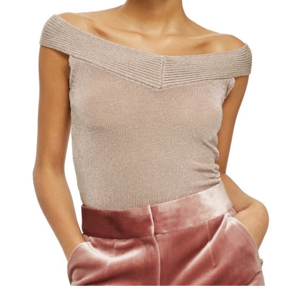 TOPSHOP metallic knit tank